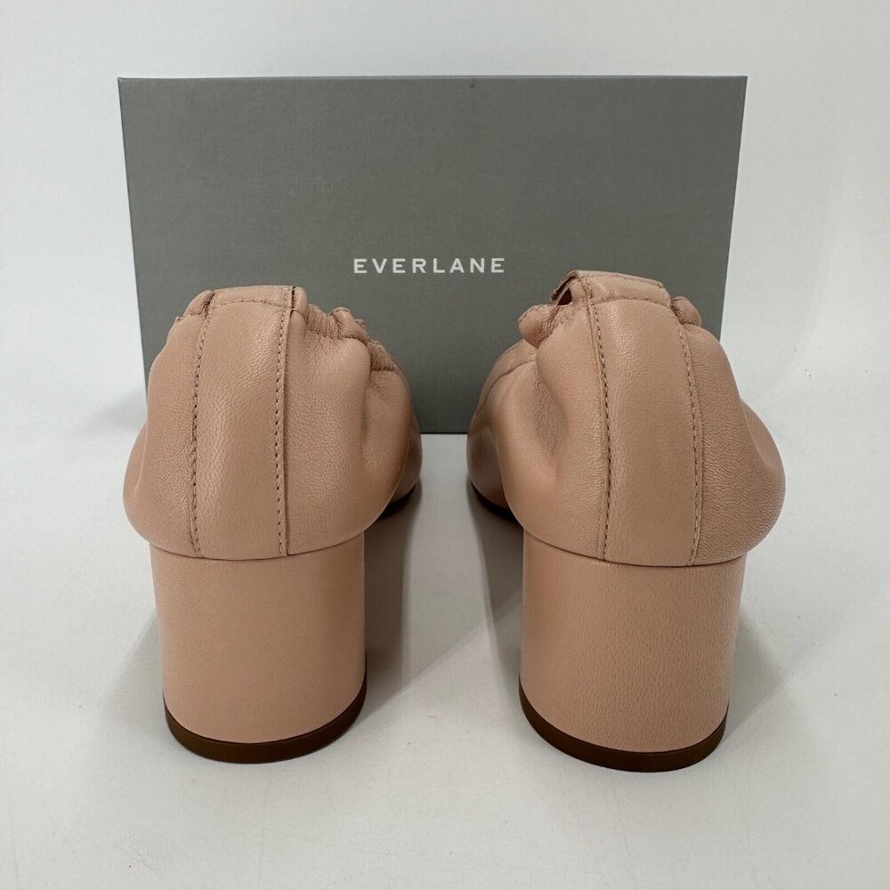 Everlane The Italian Leather Day Heel in Pale Pink sz 8 Women's Elastic Back - Picture 3 of 5